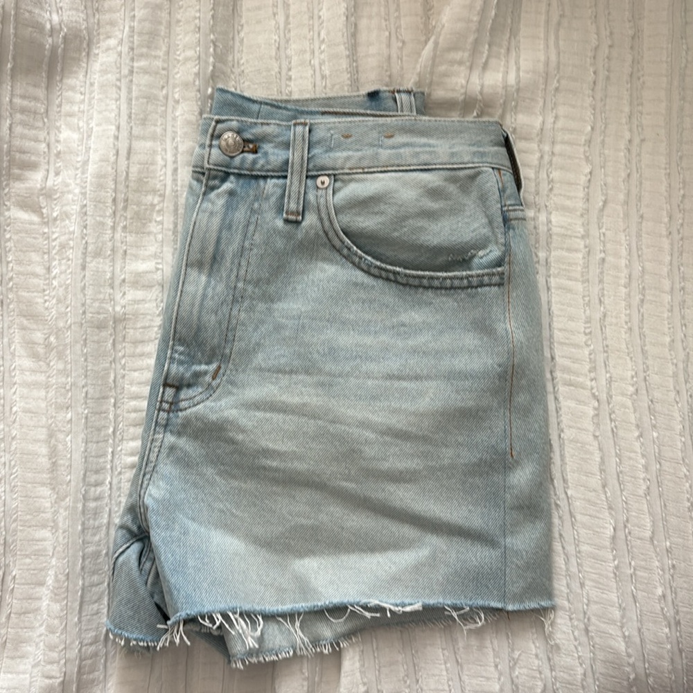 Relaxed Denim Shorts (Light Wash): Raw-Hem Edition